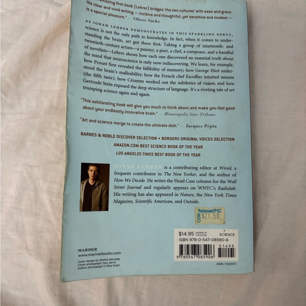 Proust Was a Neuroscientist Book - Picture 2 of 2
